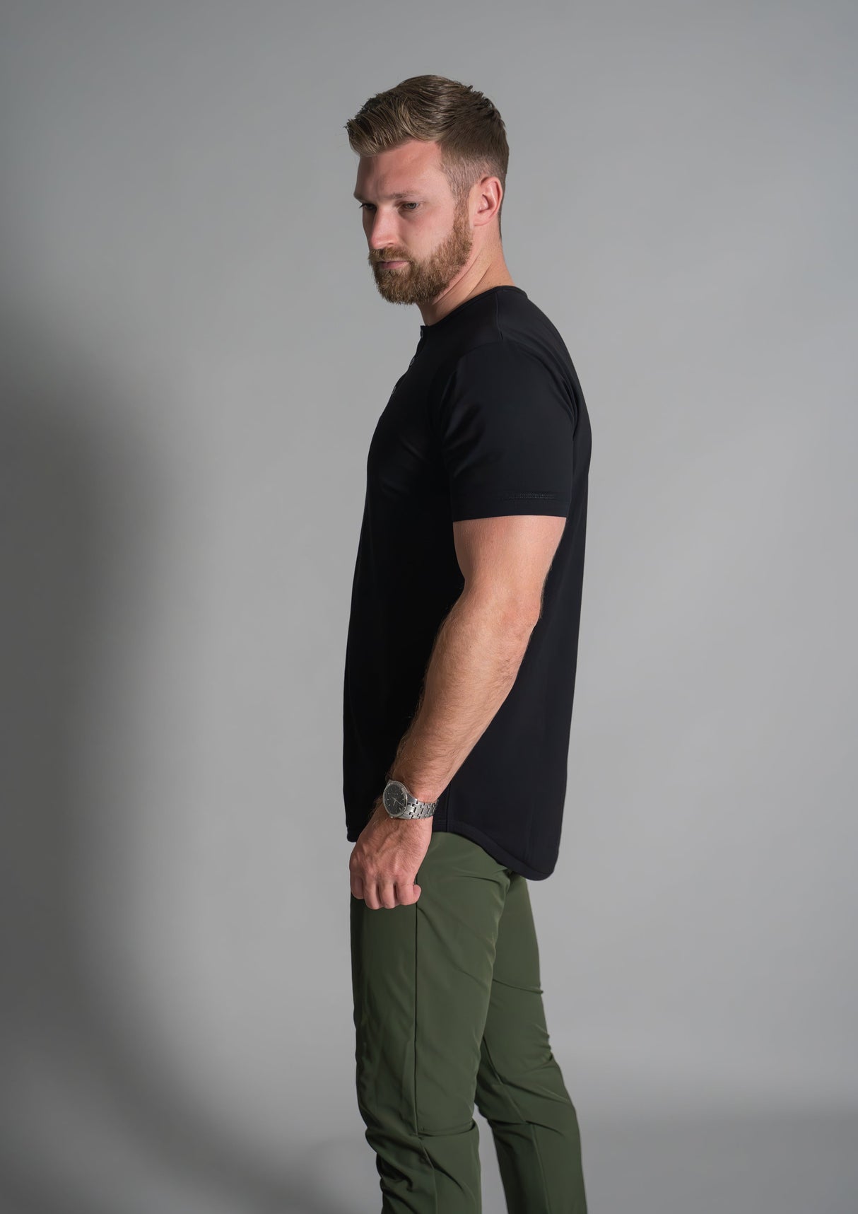 Henley Curved Hem from Ten/10 Apparel