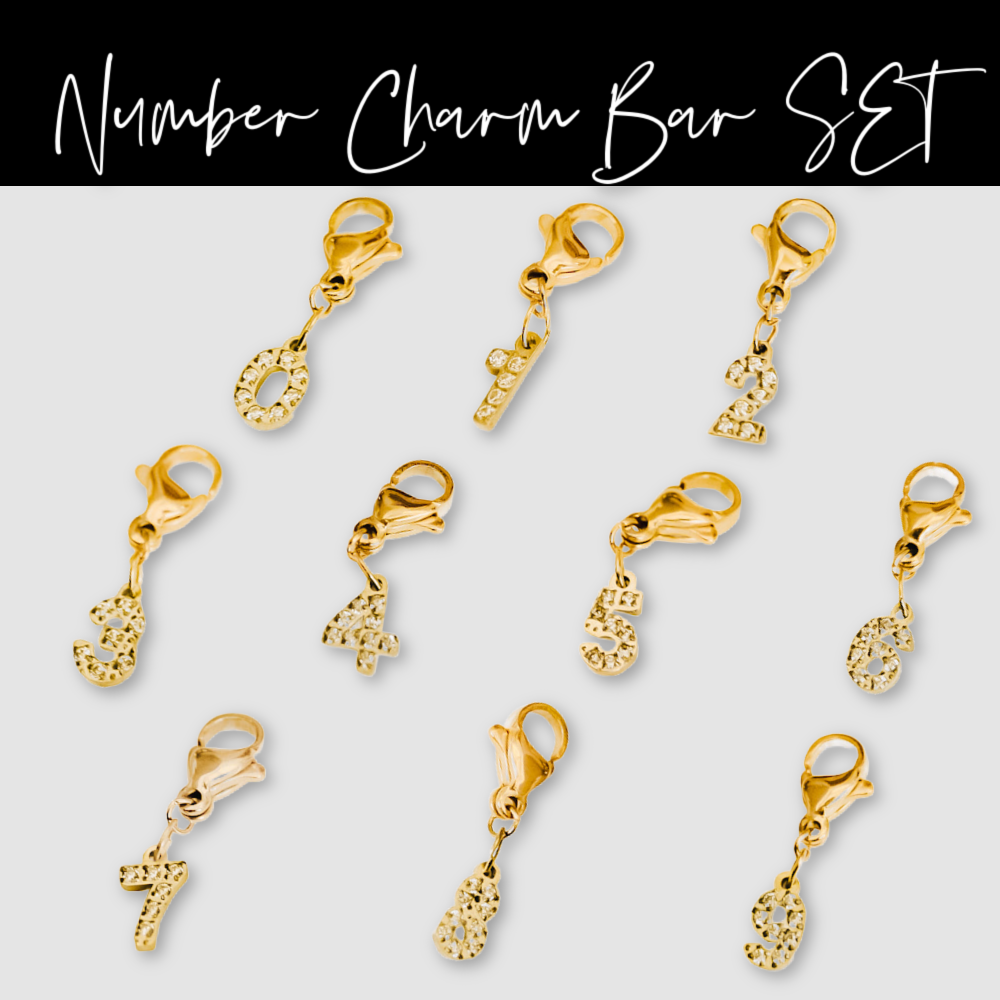 BUNDLED Number Charm Bar Chanelle Charms  - WATERPROOF from Pretty Simple
