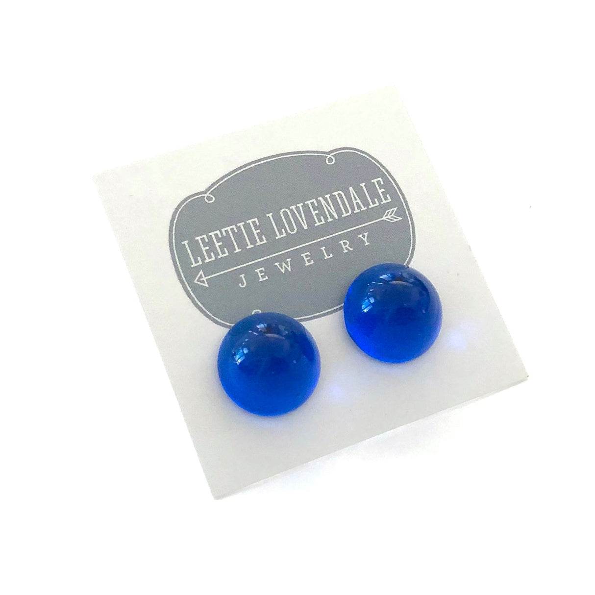 Aqua Blue Gumdrop Stud Earrings from Leetie Lovendale