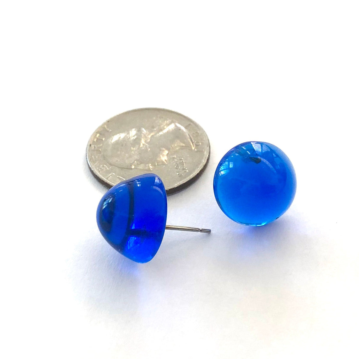 Aqua Blue Gumdrop Stud Earrings from Leetie Lovendale