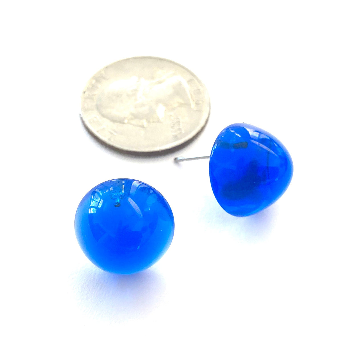 Aqua Blue Gumdrop Stud Earrings from Leetie Lovendale