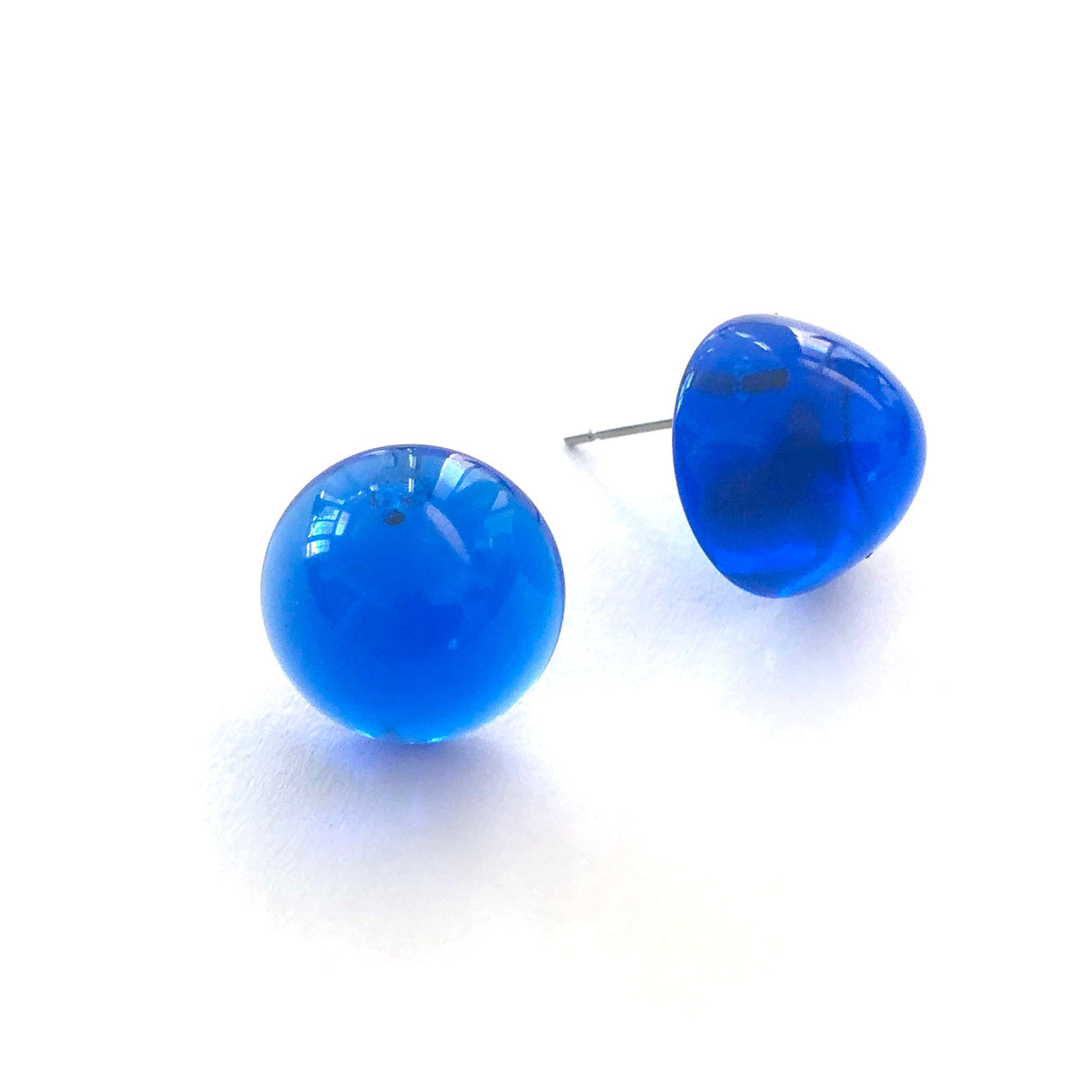 Aqua Blue Gumdrop Stud Earrings from Leetie Lovendale