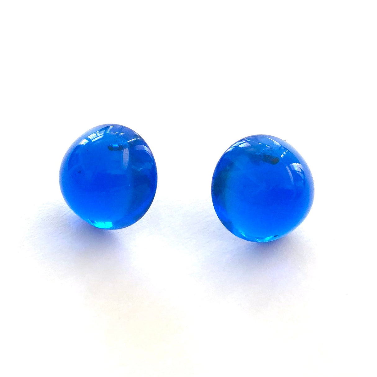 Aqua Blue Gumdrop Stud Earrings from Leetie Lovendale