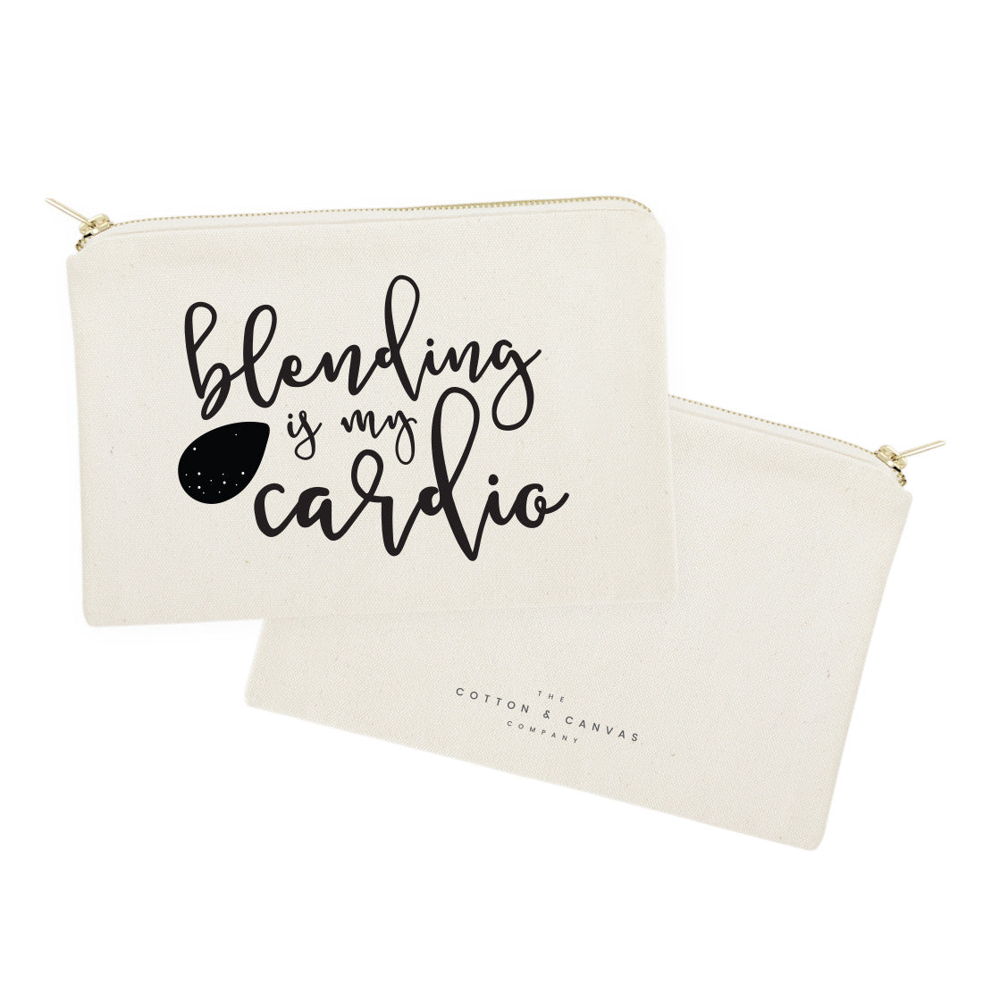 Blending is My Cardio Cotton Canvas Cosmetic Bag from The Cotton & Canvas Co.