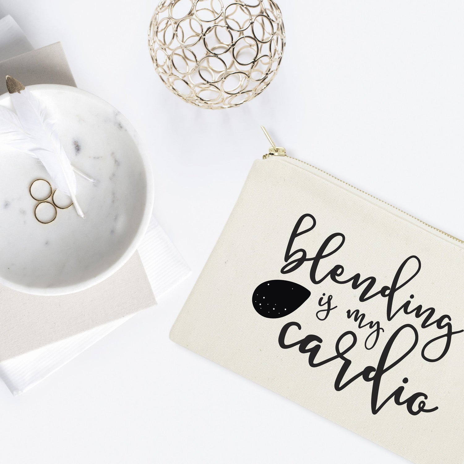 Blending is My Cardio Cotton Canvas Cosmetic Bag from The Cotton & Canvas Co.