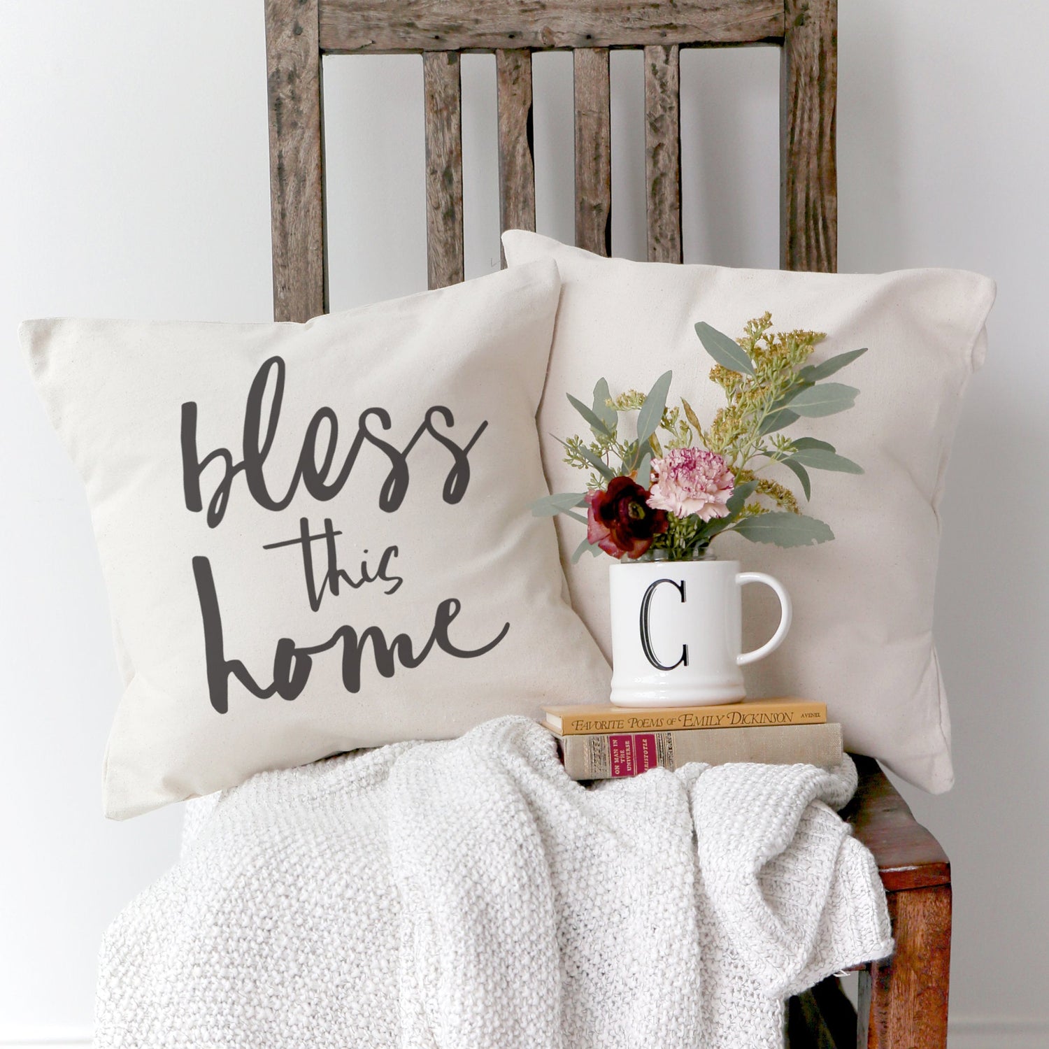 Bless This Home Cotton Canvas Pillow Cover from The Cotton & Canvas Co.
