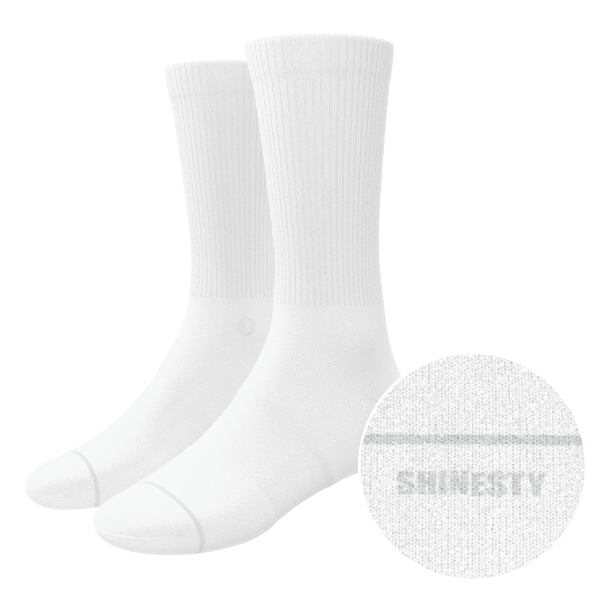 The Blizzard | Plain White Heel Hammock™ Crew Socks from Shinesty