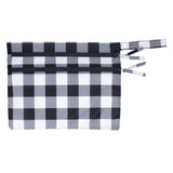 White Buffalo Plaid - Waterproof Wet Bag (For mealtime, on-the-go, and more!) from BapronBaby