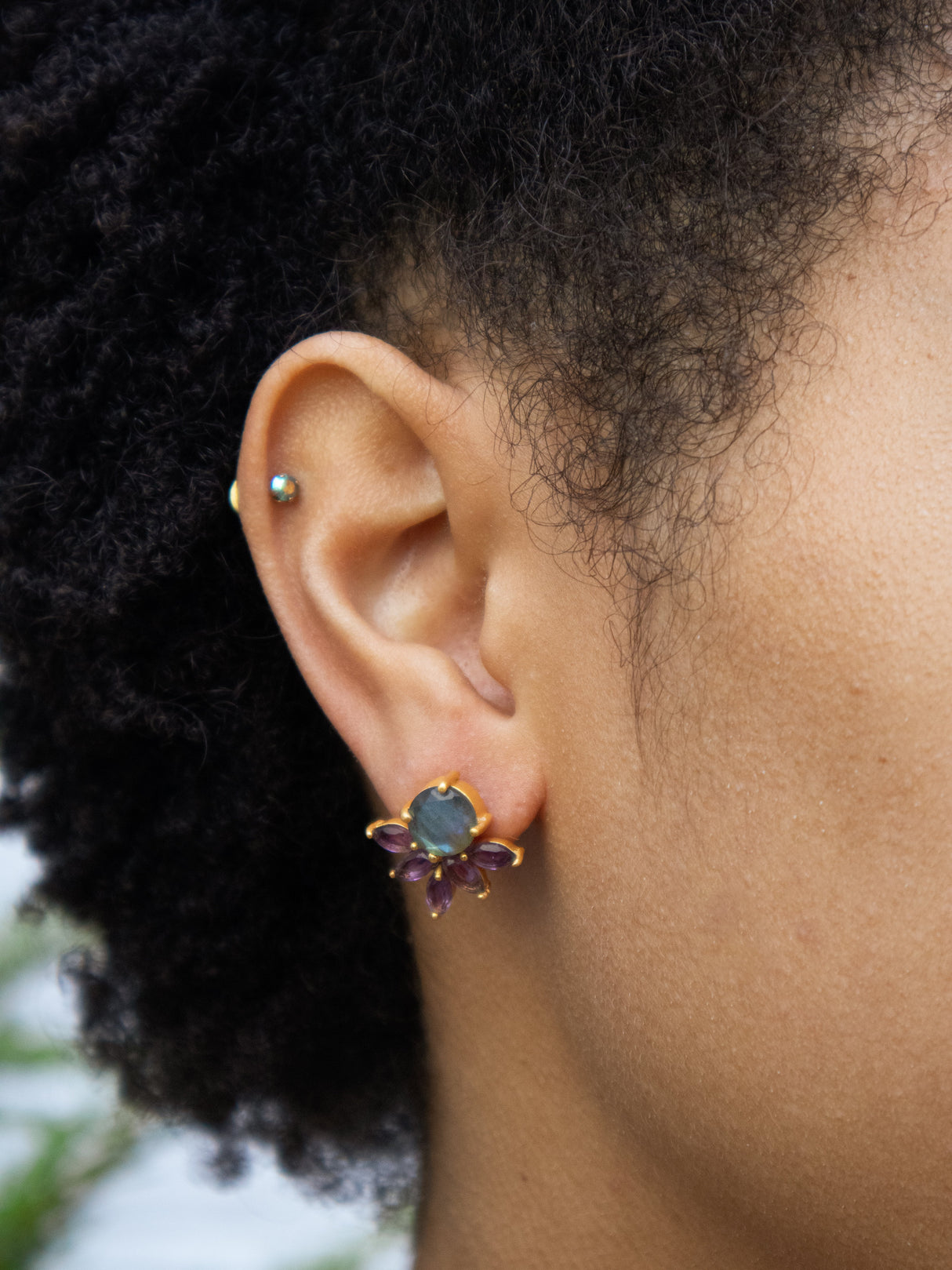 Blooming Fan Studs from Ash & Rose