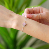 BLOSSOM Accent Bracelet - 925 Sterling Silver with Pink Zircon from Mack & Rex
