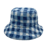 Checkered Faux Fur Bucket Hat from Madeline Love