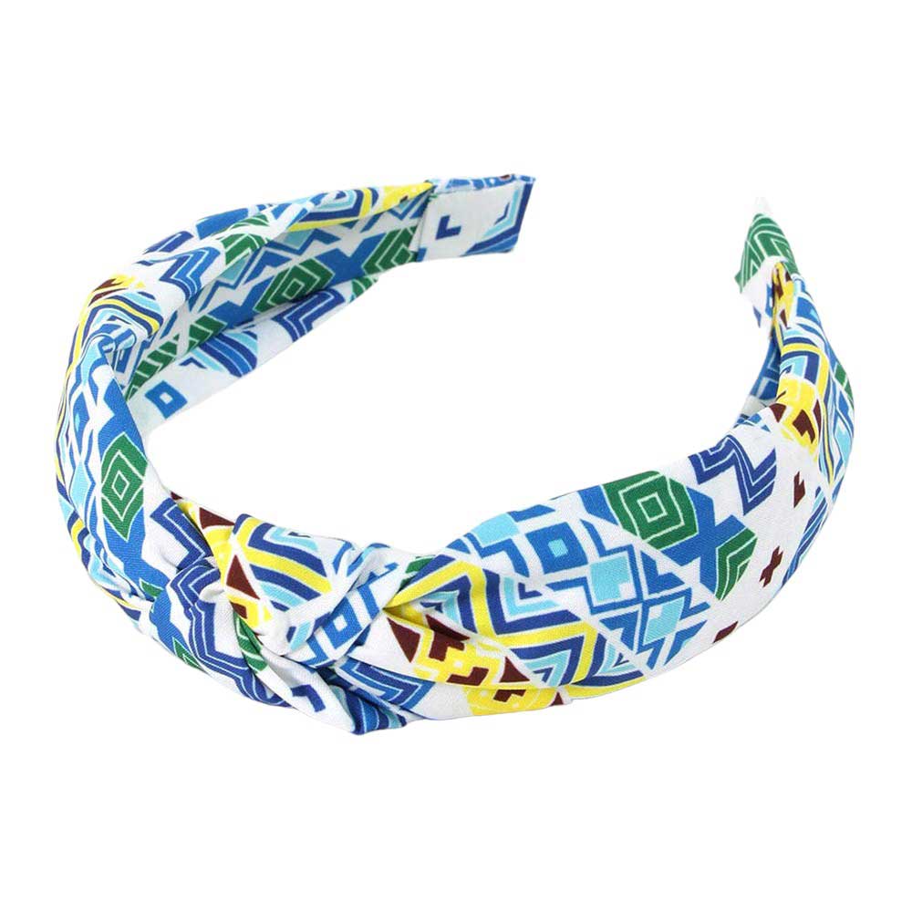 Aztec Patterned Burnout Knot Headband from Madeline Love