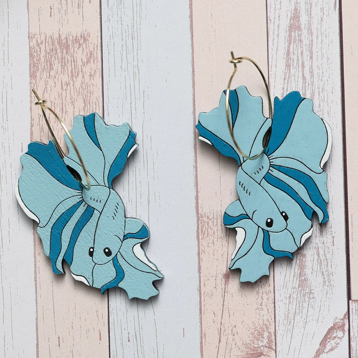 Betta Fish Hoops - Blue from LE CHIC MIAMI