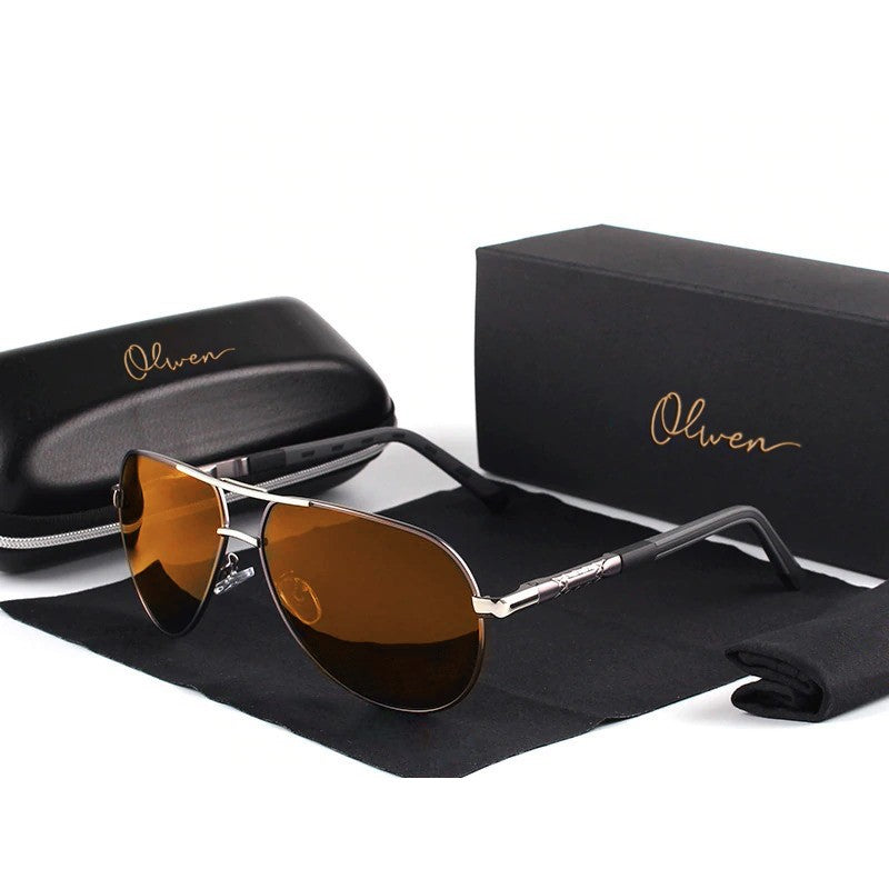 Oversized Blue Light Blocking Glasses (Aviator) - For Large Heads + Free Hard Case from Olwen