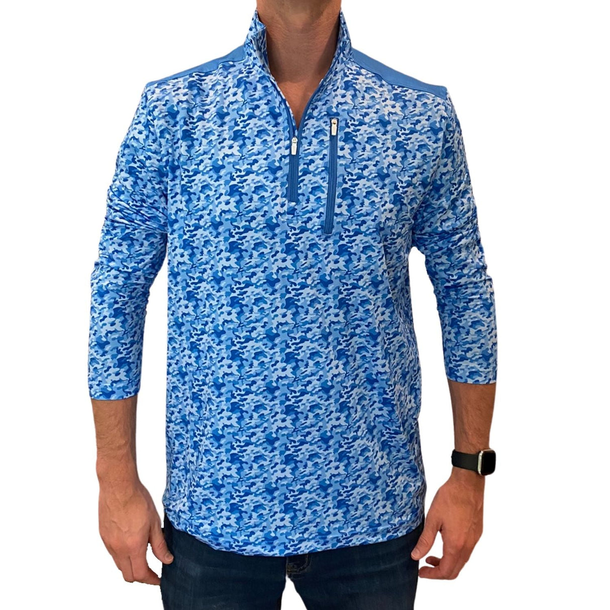 Blue Camo Quarter Zip from Tropical Bros