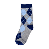 Blue and Grey Argyle Kids Socks from No Cold Feet