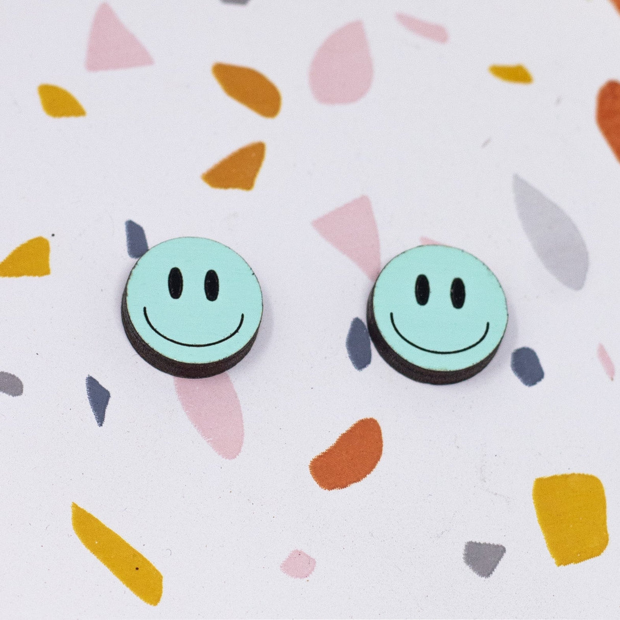Happy Face Studs - 3 Colors Available from LE CHIC MIAMI