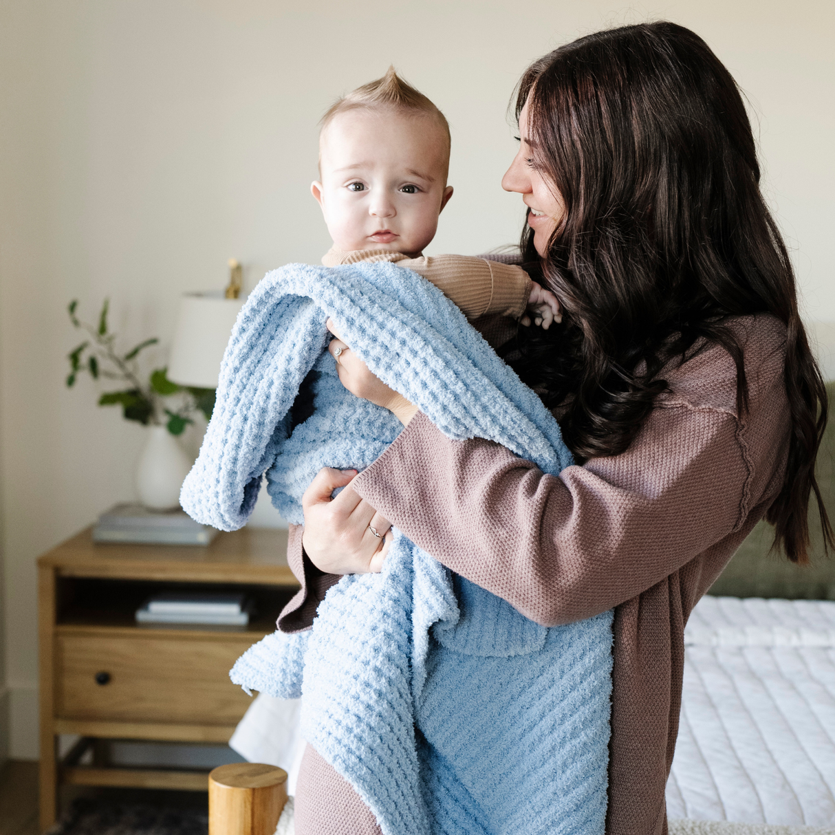 WAFFLE KNIT RECEIVING BLANKETS From Saranoni
