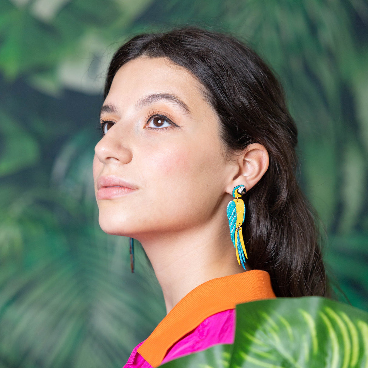 Blue Macaw Stud Dangles from LE CHIC MIAMI