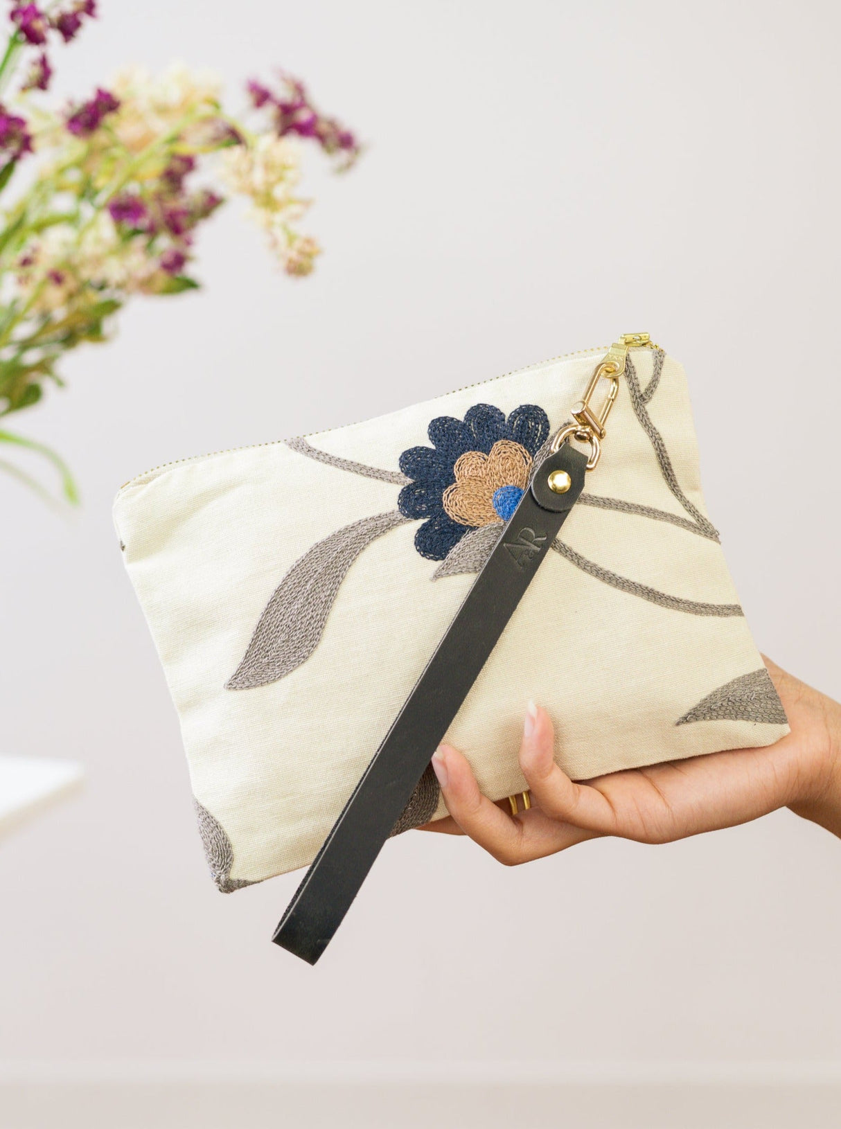 Blue Poppy Wristlet Purse from Ash & Rose