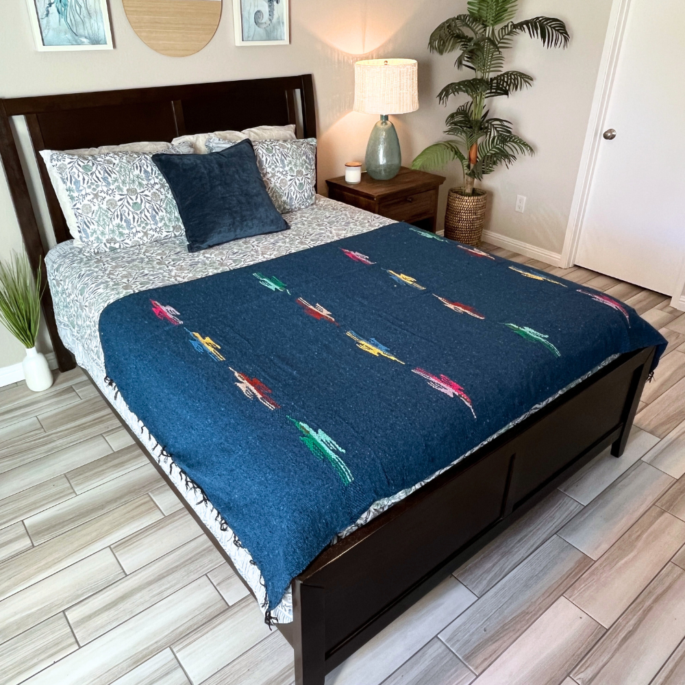 Slate Blue Baja Thunderbird Blanket from West Path
