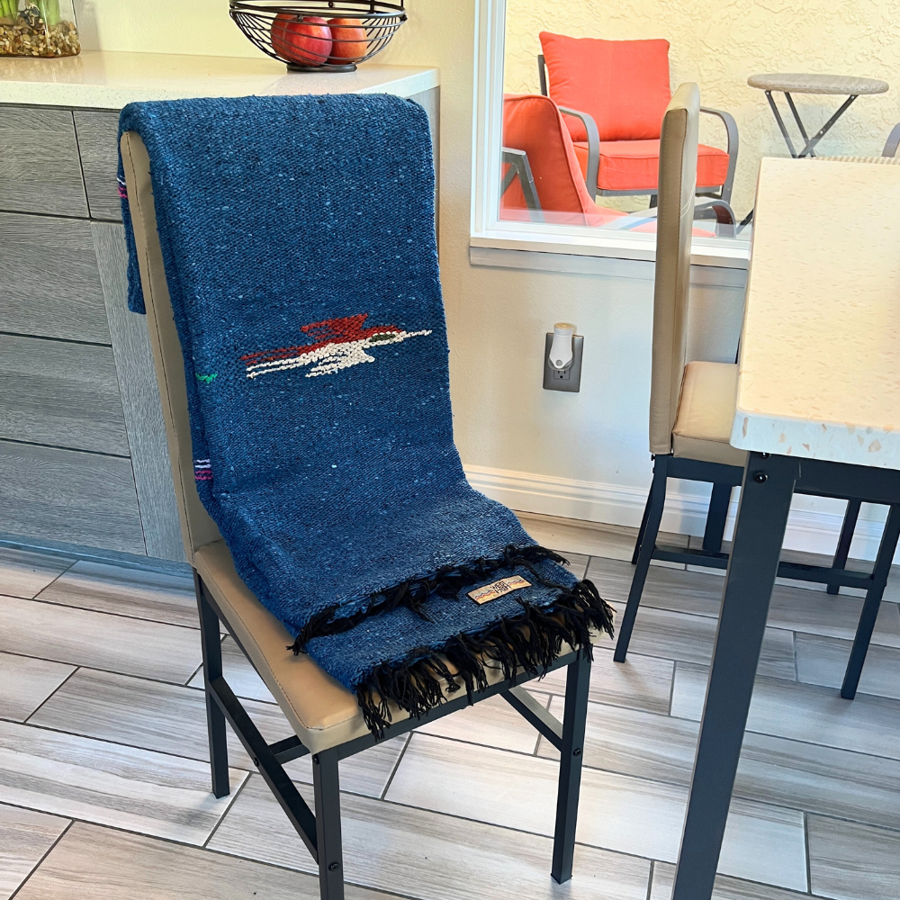 Slate Blue Baja Thunderbird Blanket from West Path