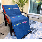 Slate Blue Baja Thunderbird Blanket from West Path