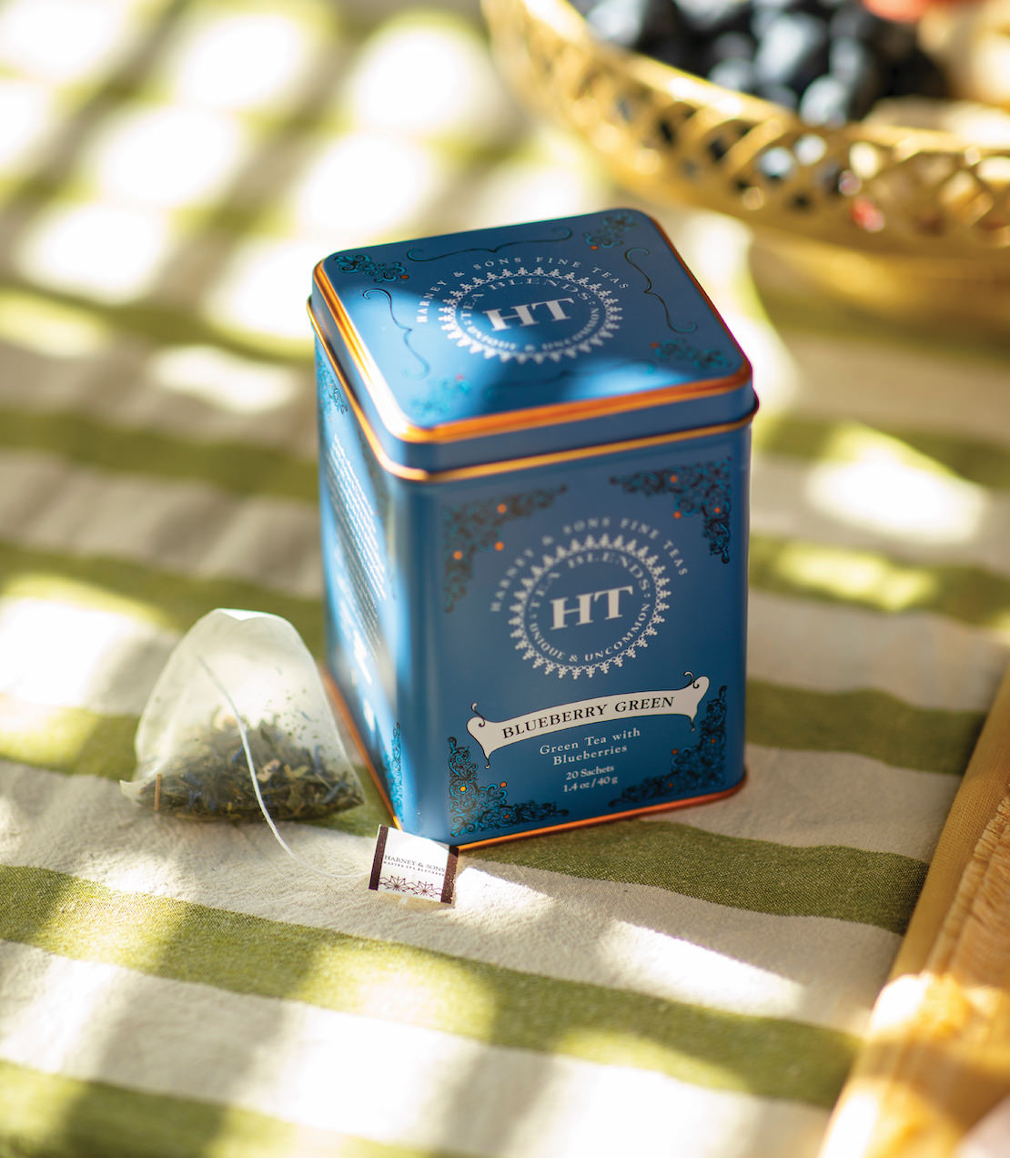 Blueberry Green, HT Tin of 20 Sachets from Harney & Sons Fine Teas