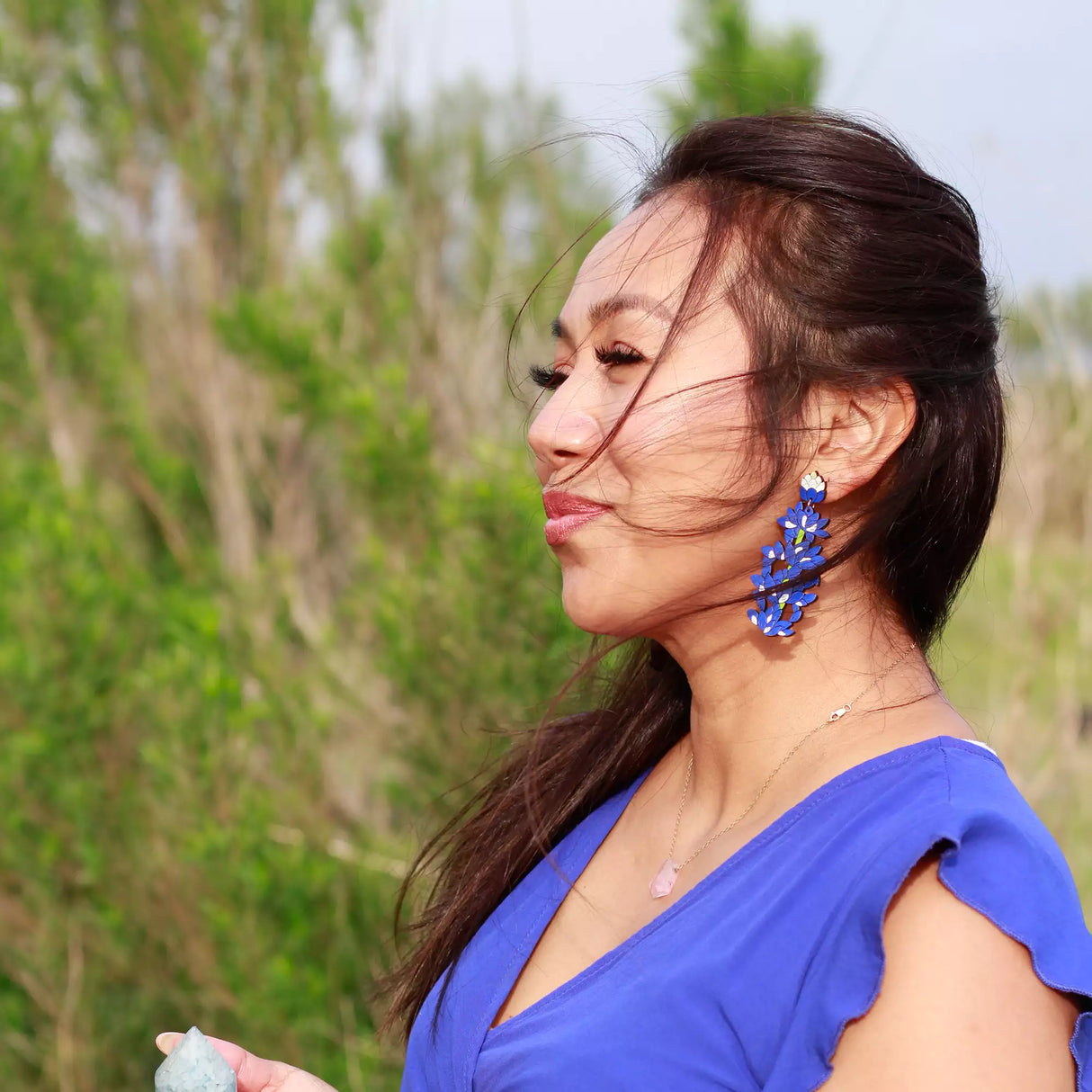 Bluebonnet Statement Earrings from LE CHIC MIAMI