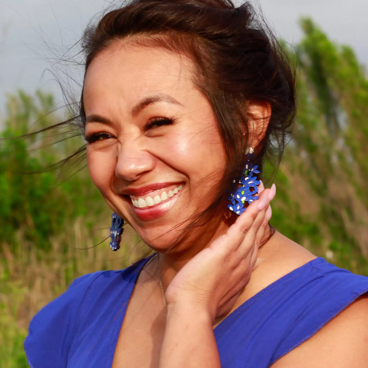 Bluebonnet Statement Earrings from LE CHIC MIAMI