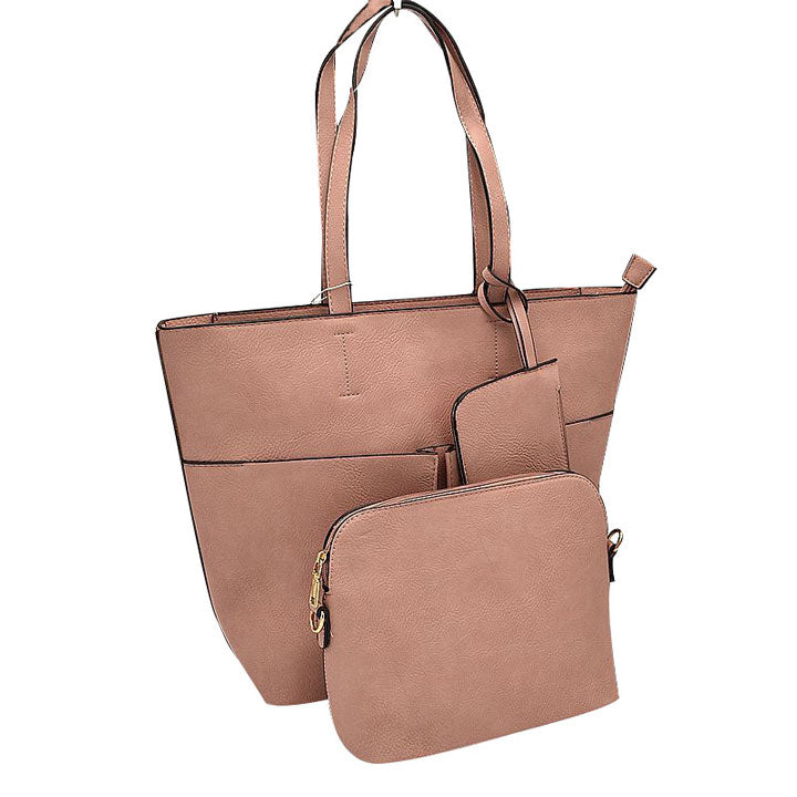 3 In 1 Large Soft Faux Leather Womens Tote Handbags  from Madeline Love