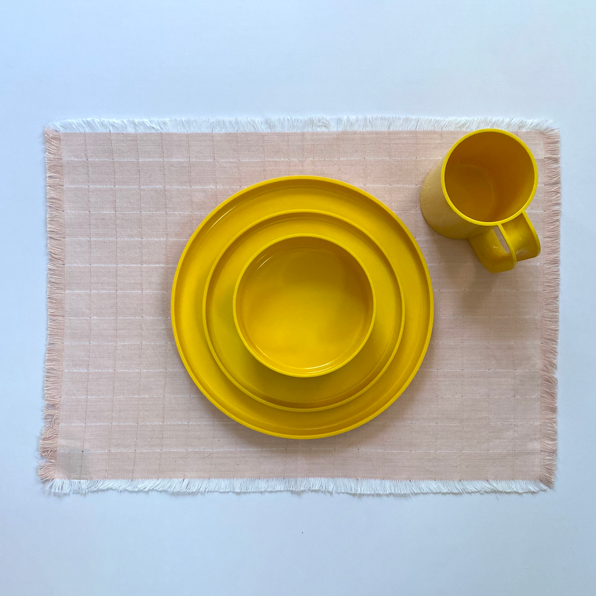 Blush Checked Placemat Set From Abroad Modern