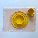 Blush Checked Placemat Set From Abroad Modern