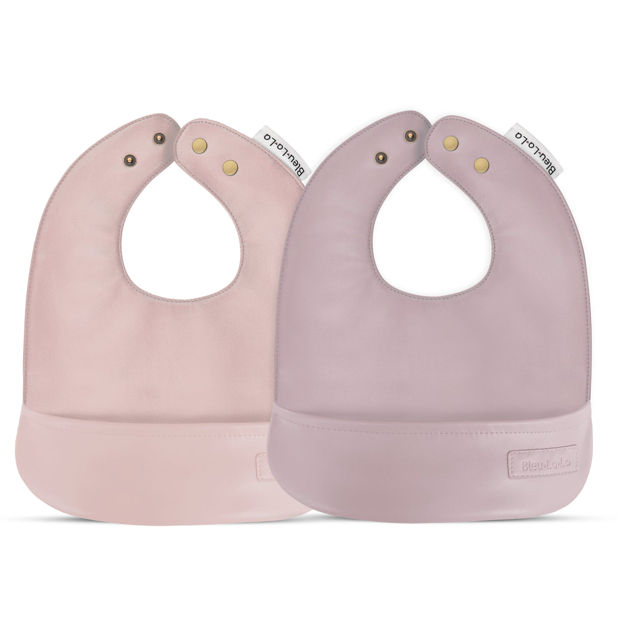 Classic - Set of Soft Vegan Leather Easy Clean Bibs 0-12 Months from Bleu La La