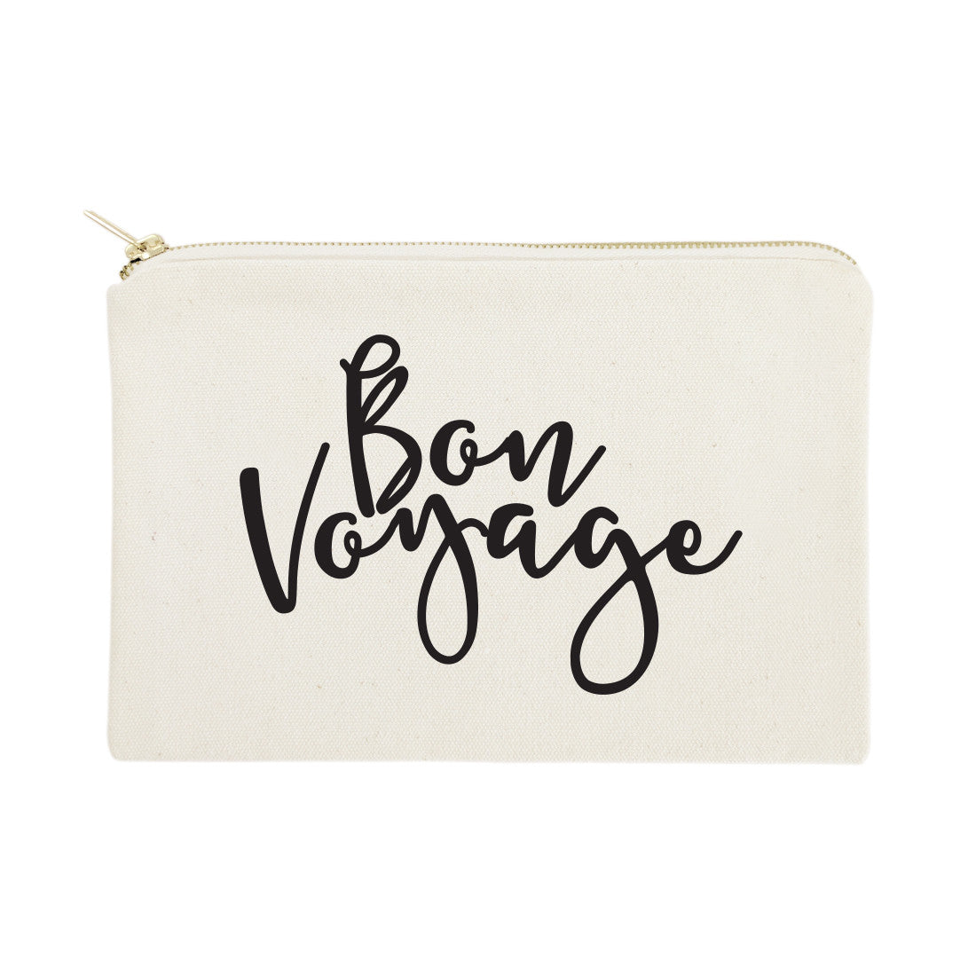 Bon Voyage Travel Cotton Canvas Cosmetic Bag from The Cotton & Canvas Co.