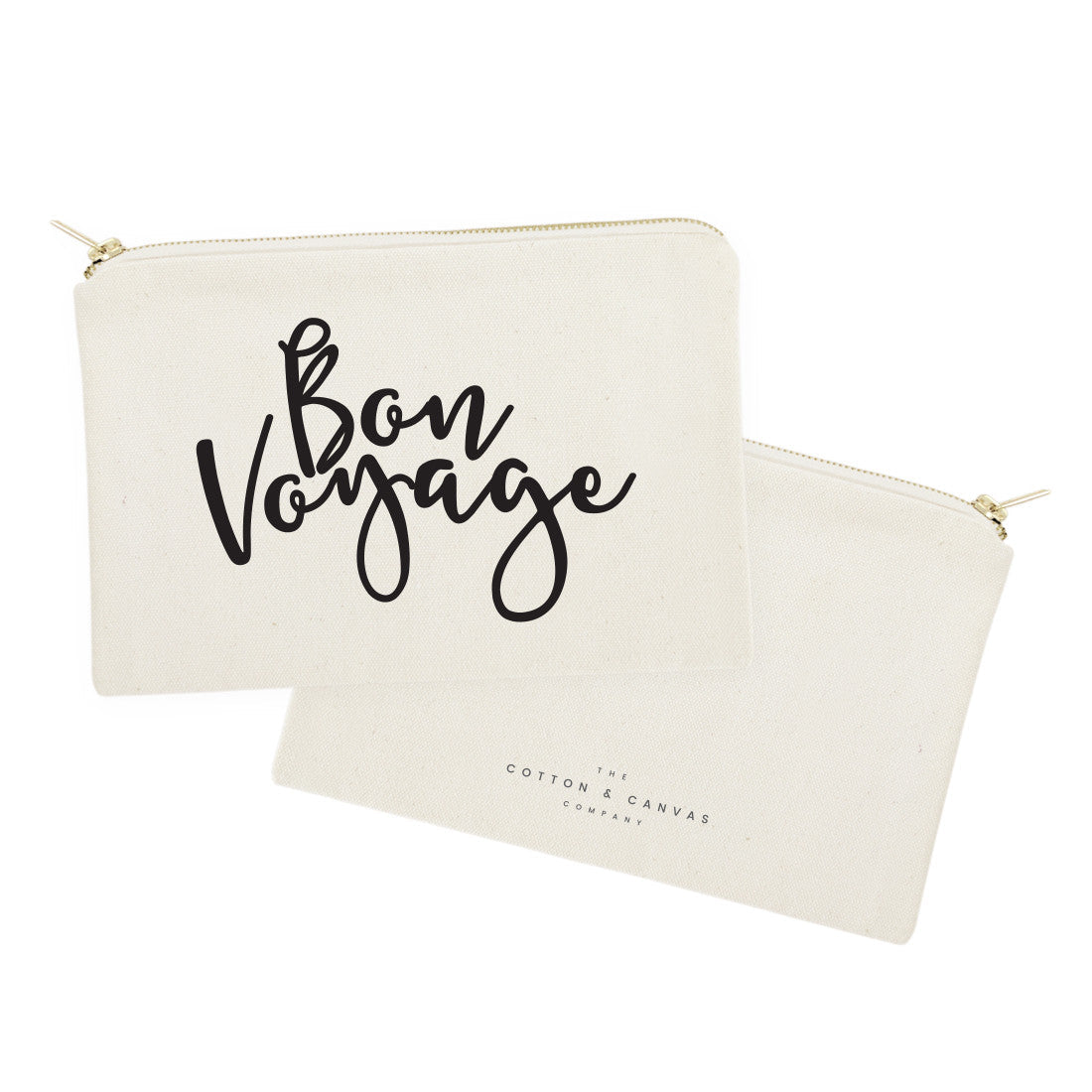Bon Voyage Travel Cotton Canvas Cosmetic Bag from The Cotton & Canvas Co.