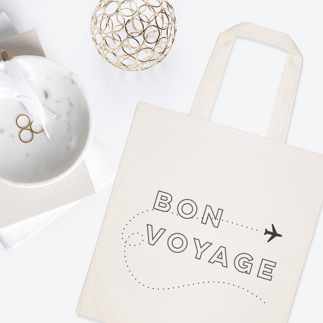 Bon Voyage Cotton Canvas Tote Bag from The Cotton & Canvas Co.