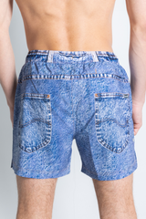 The Boogie Board Lord  | Denim Tropical Ball Hammock® Pouch 5" Swim Trunks from Shinesty