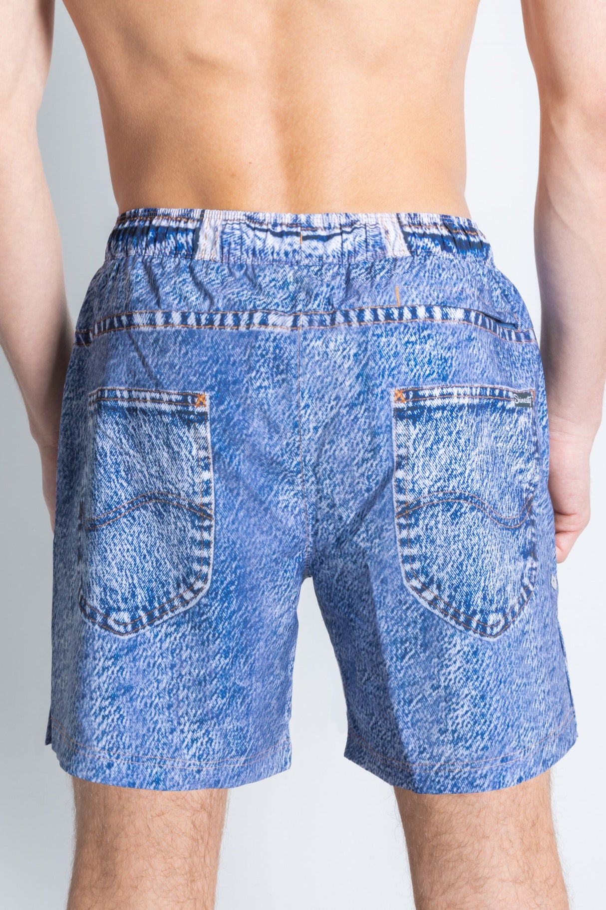 The Boogie Board Lord | Denim Tropical Ball Hammock® Pouch 8" Swim Trunks from Shinesty