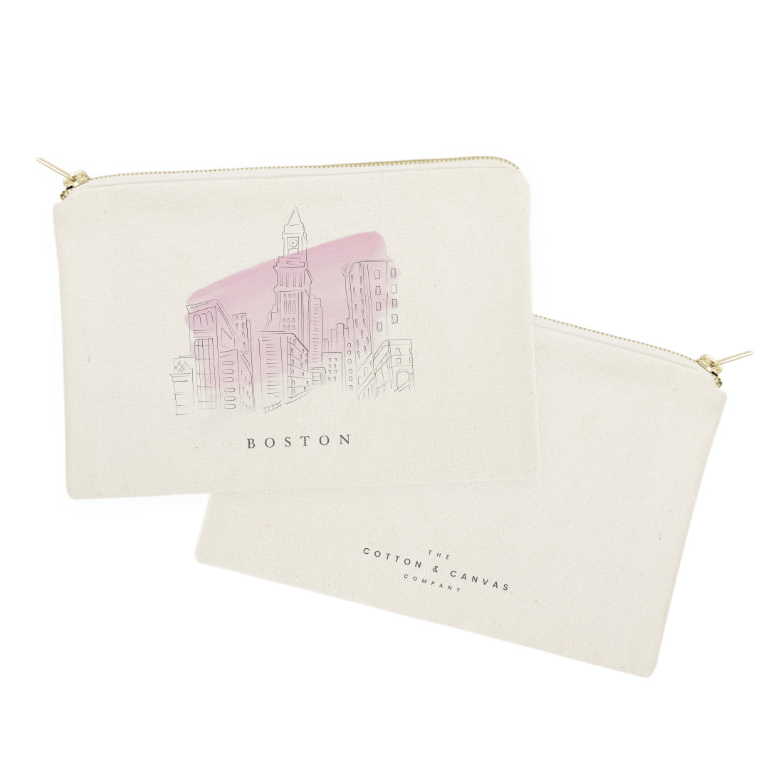 Boston Cityscape Cotton Canvas Cosmetic Bag from The Cotton & Canvas Co.