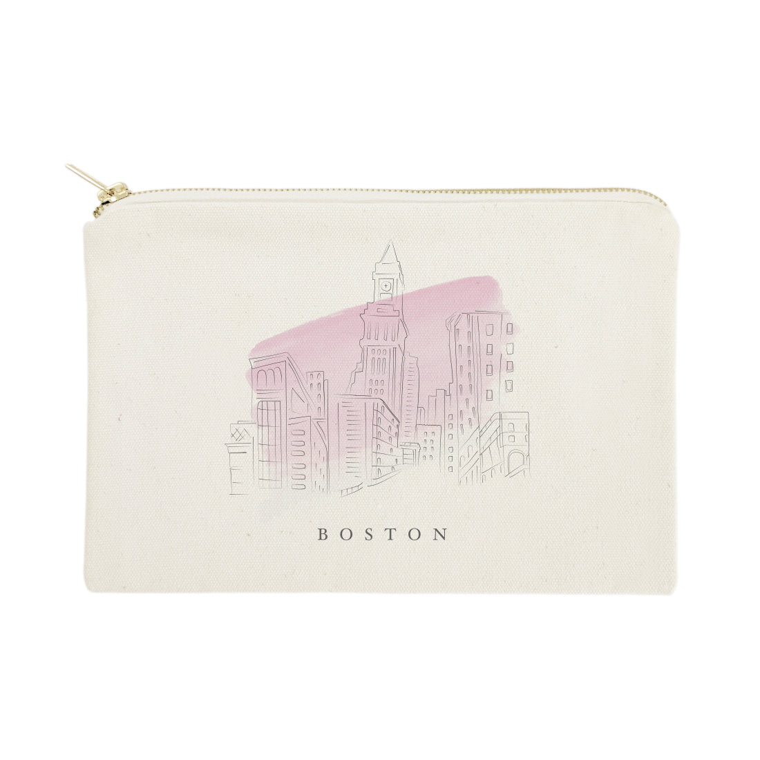 Boston Cityscape Cotton Canvas Cosmetic Bag from The Cotton & Canvas Co.