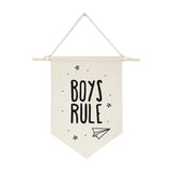 Boys Rule Hanging Wall Banner from The Cotton & Canvas Co.