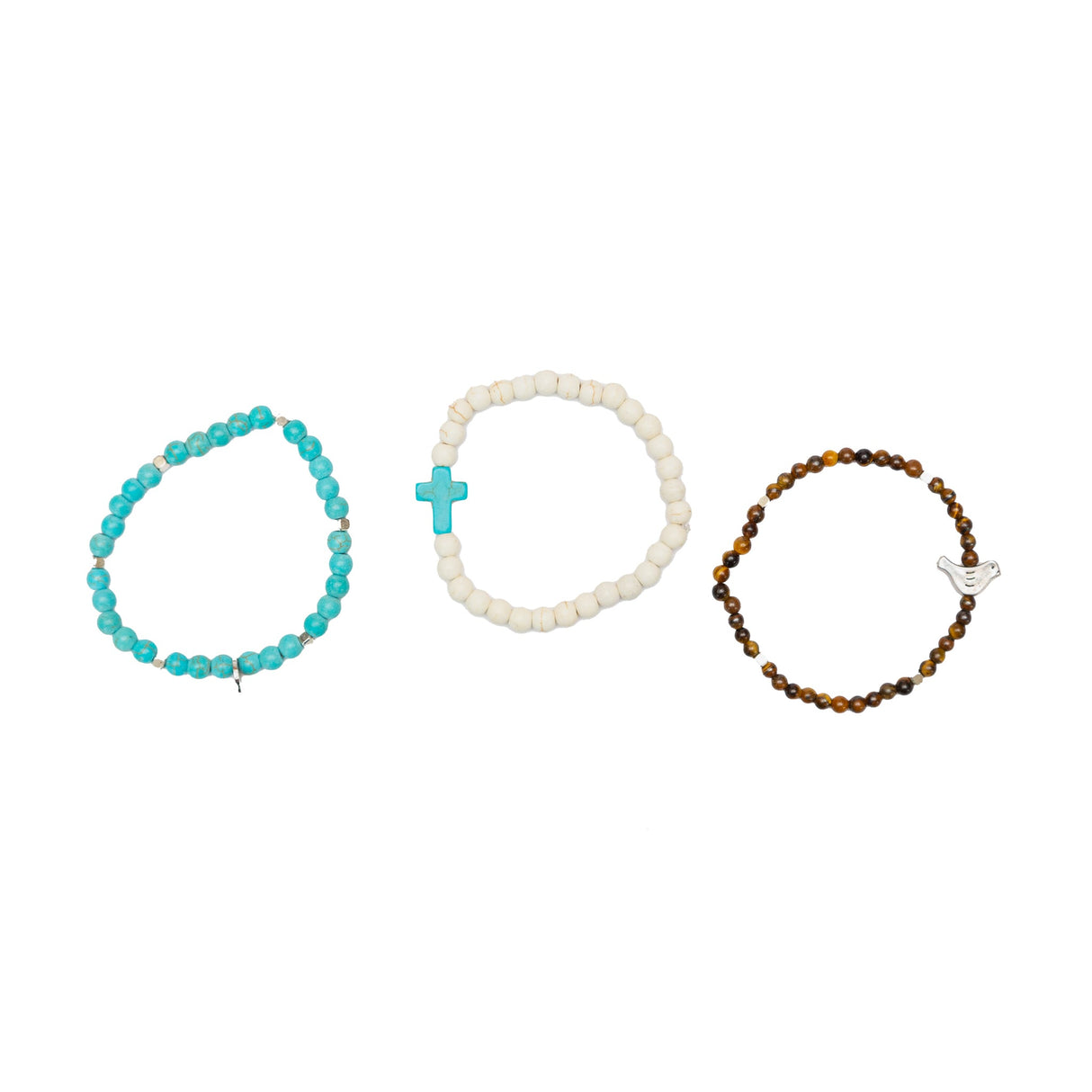 Set of Three Beaded Bracelets with Charm from Upavim Crafts