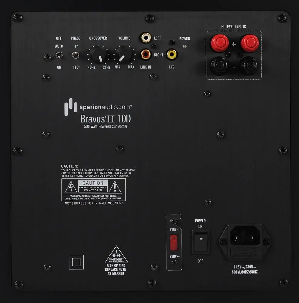 Bravus II 10D 500W 10" Powered Subwoofer from Aperion Audio