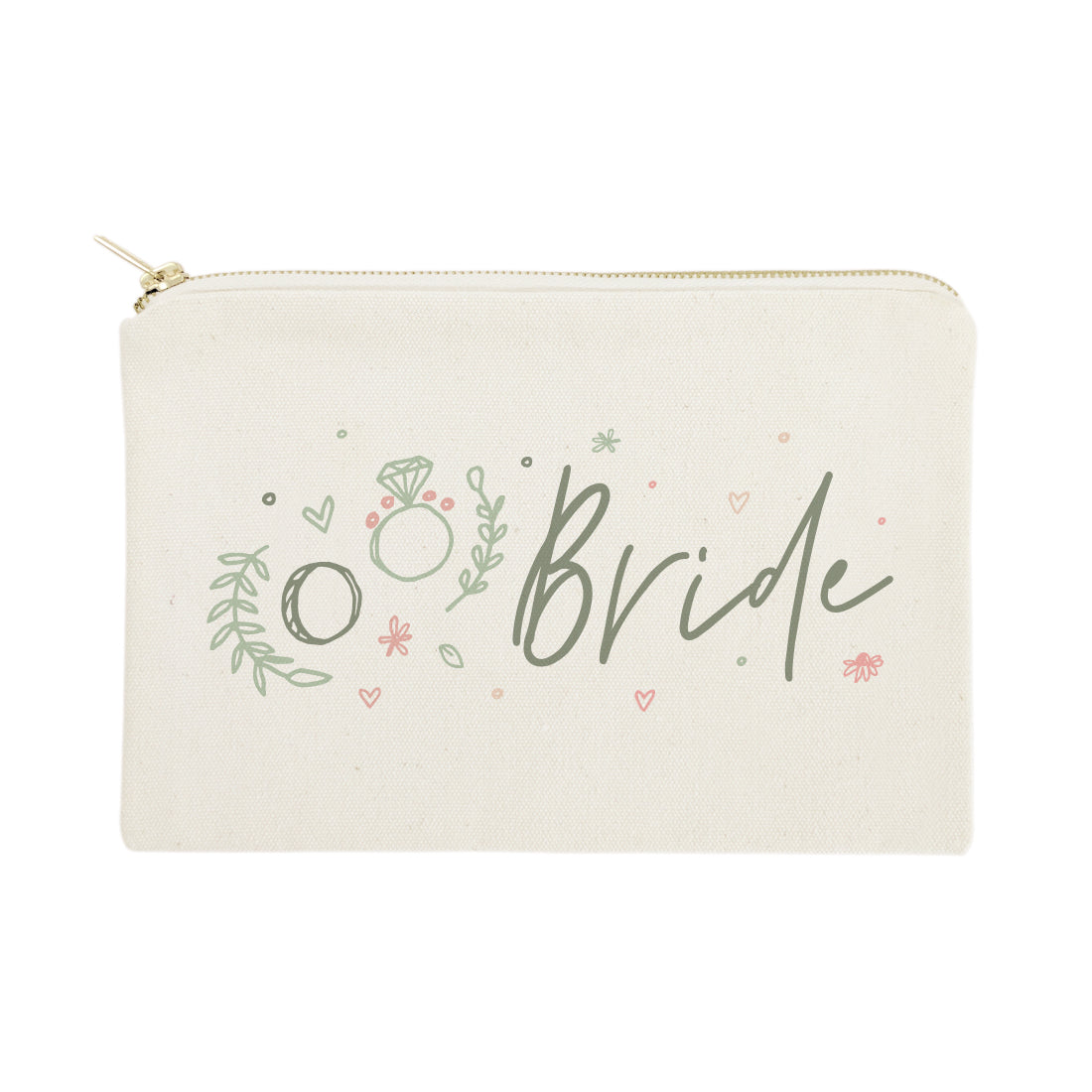 Floral Bride Cotton Canvas Cosmetic Bag from The Cotton & Canvas Co.