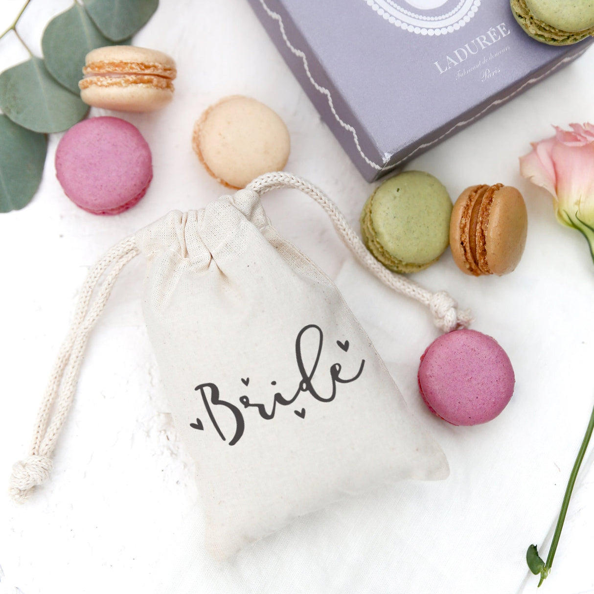Bride Wedding Cotton Canvas Favor Bags, 6-Pack from The Cotton & Canvas Co.