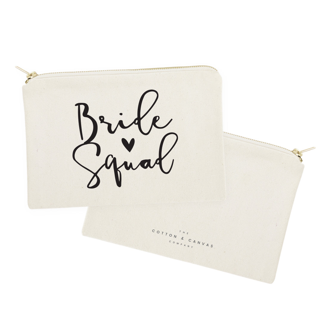 Bride Squad Cotton Canvas Cosmetic Bag from The Cotton & Canvas Co.