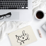 Bride Squad Cotton Canvas Cosmetic Bag from The Cotton & Canvas Co.