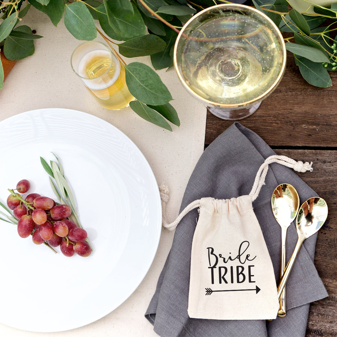 Bride Tribe Wedding Cotton Canvas Favor Bags, 6-Pack from The Cotton & Canvas Co.