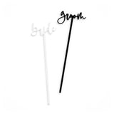 Bride and Groom Drink Stirrers, Set of 2 from The Cotton & Canvas Co.